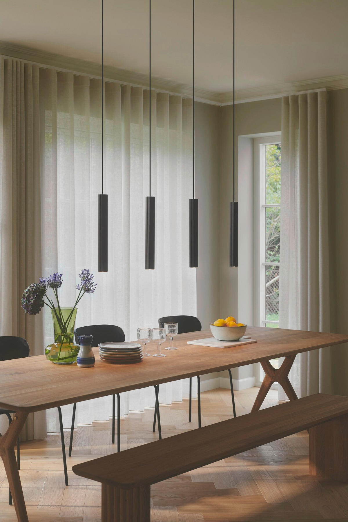 PENDELLEUCHTE 115,5/5/40 cm   - Schwarz, Design, Metall (115,5/5/40cm) - Nordlux