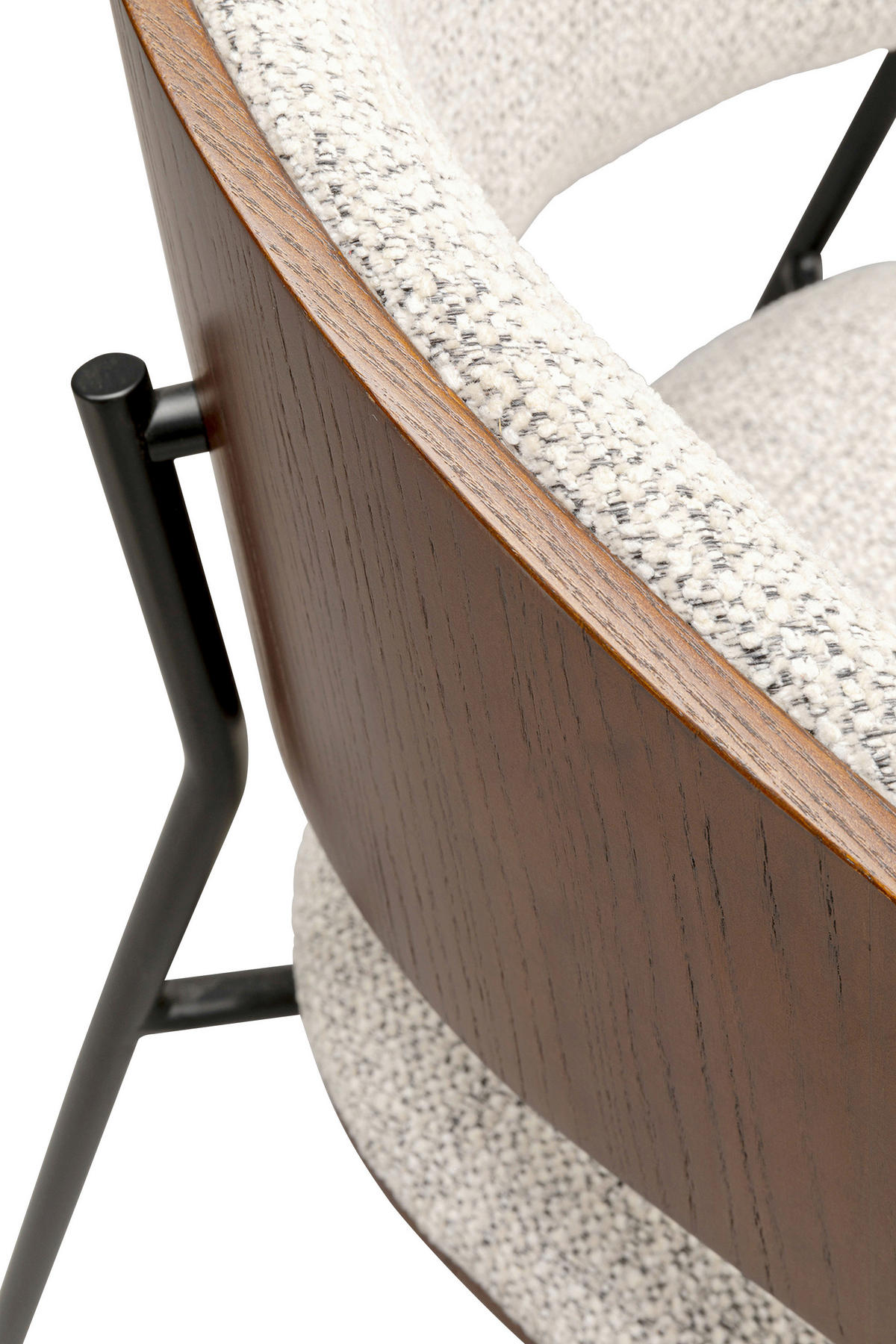 ARMLEHNSTUHL  inklusive Armlehnen Webstoff  Braun, Schwarz, Beige  - Beige/Schwarz, Design, Holz/Textil (62/76,5/56,5cm) - Kare-Design
