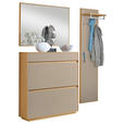 GARDEROBE 3-teilig  in 155/195/31 cm  - Sandfarben/Eichefarben, Basics, Glas/Holz (155/195/31cm) - Novel