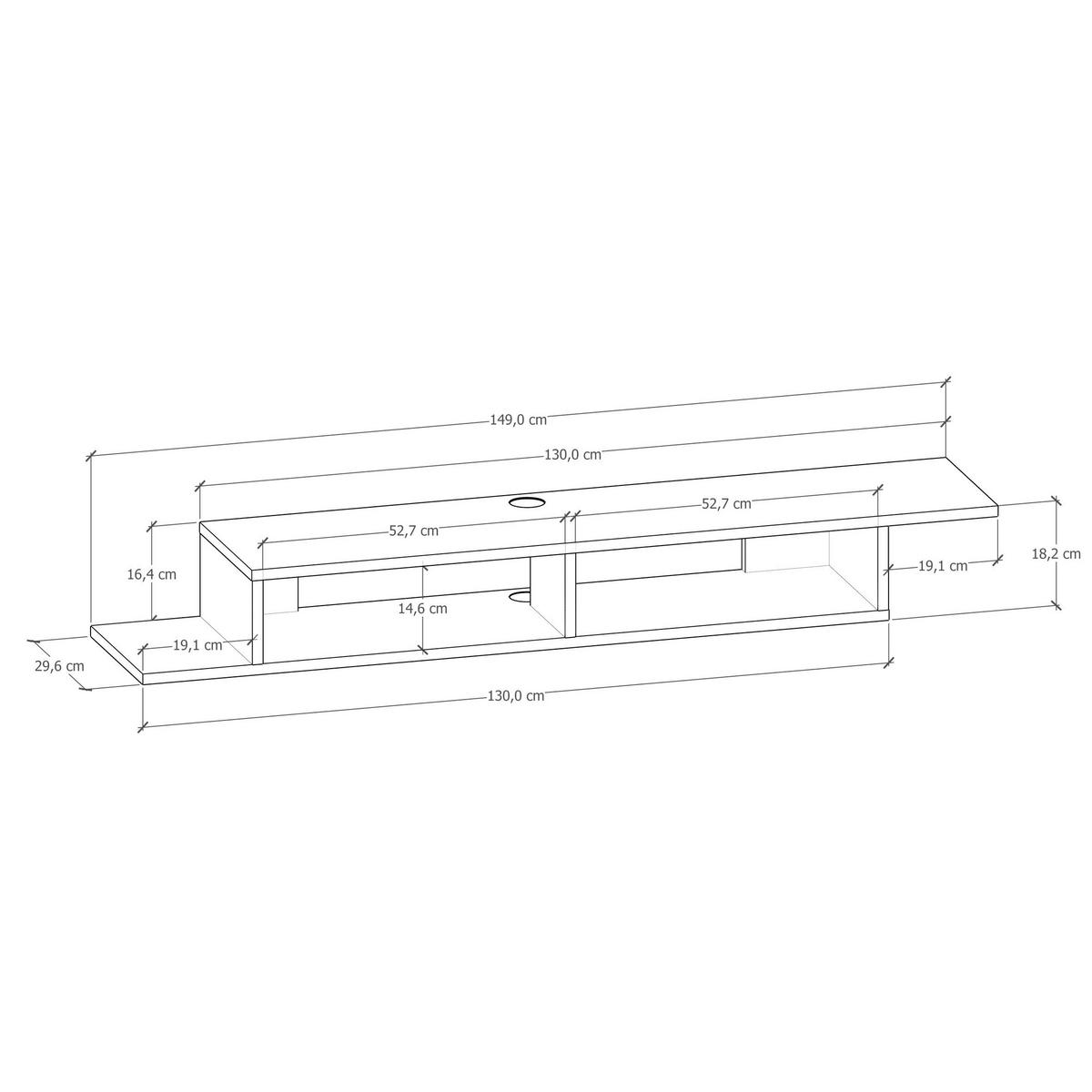 WANDBOARD in 149/16,4/29,6 cm Weiss  - Weiss, Design, Holzwerkstoff (149/16,4/29,6cm) - Livetastic