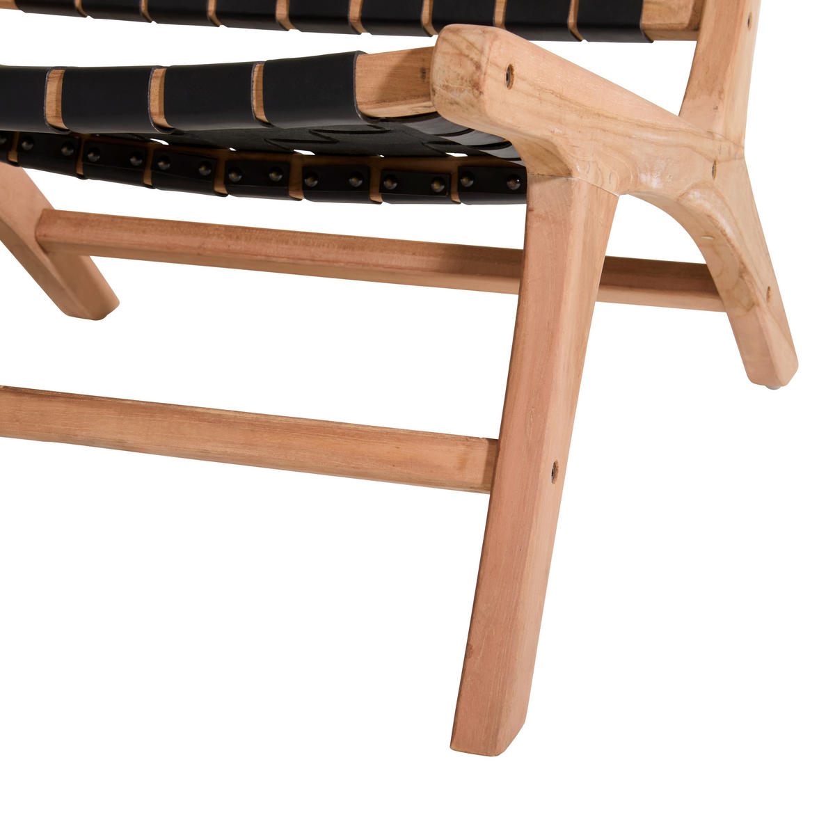 SESSEL in Echtleder Naturfarben  - Naturfarben/Teakfarben, Design, Leder/Holz (65/68/78cm) - Livetastic