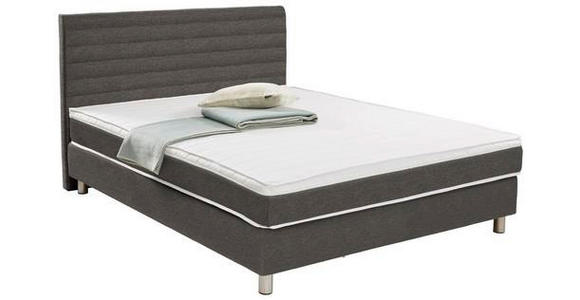 BOXSPRINGBETT 140/200 cm  in Dunkelgrau  - Dunkelgrau, Design, Textil/Metall (140/200cm) - Carryhome