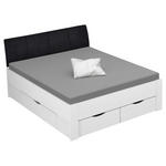 STAURAUMBETT 160/200 cm  in Weiß  - Schwarz/Weiß, Design, Holzwerkstoff/Textil (160/200cm) - Xora