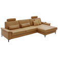 ECKSOFA  in Echtleder Currygelb  334/176 cm  - Currygelb/Schwarz, Design, Leder/Metall (334/176cm) - Dieter Knoll