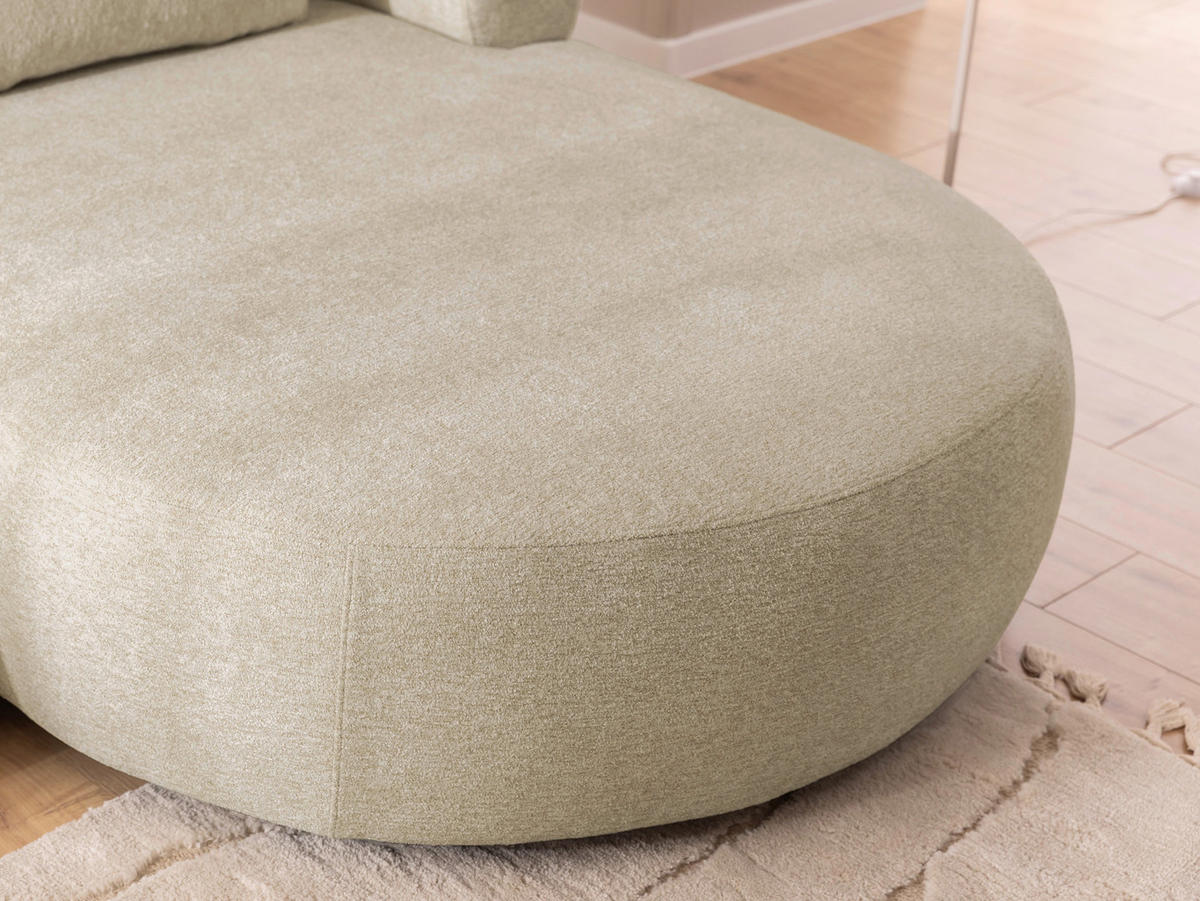 ECKSOFA in Chenille Beige  256/156 cm  - Beige/Schwarz, Design, Kunststoff/Textil (256/156cm) - Livetastic