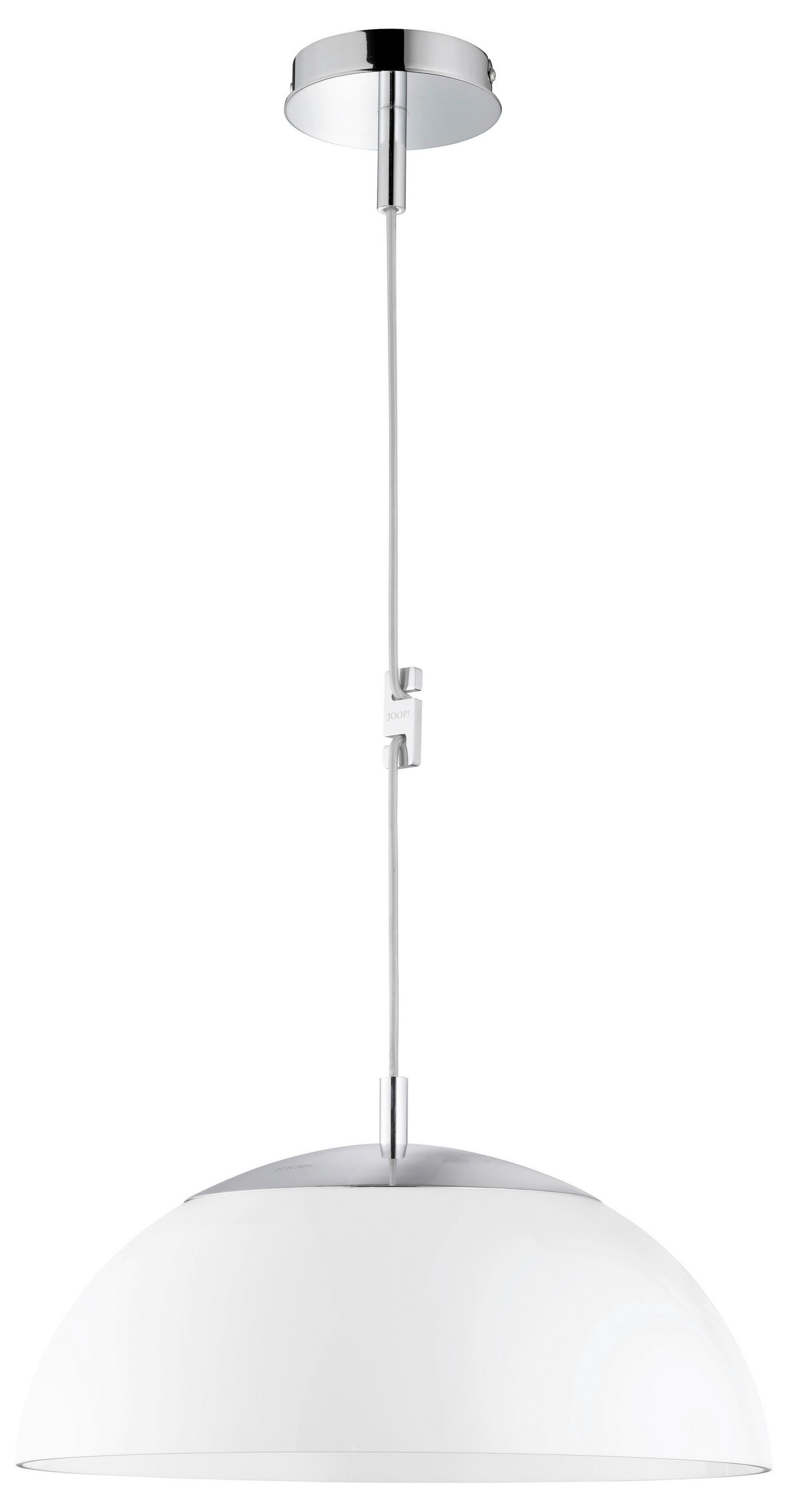 HÄNGELEUCHTE 45/170 cm  - Chromfarben/Weiß, Basics, Glas/Kunststoff (45/170cm) - Globo