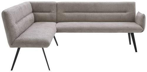 ECKBANK 170/228 cm Webstoff Schwarz, Hellgrau Metall   - Hellgrau/Schwarz, Design, Textil/Metall (170/228cm) - Voleo