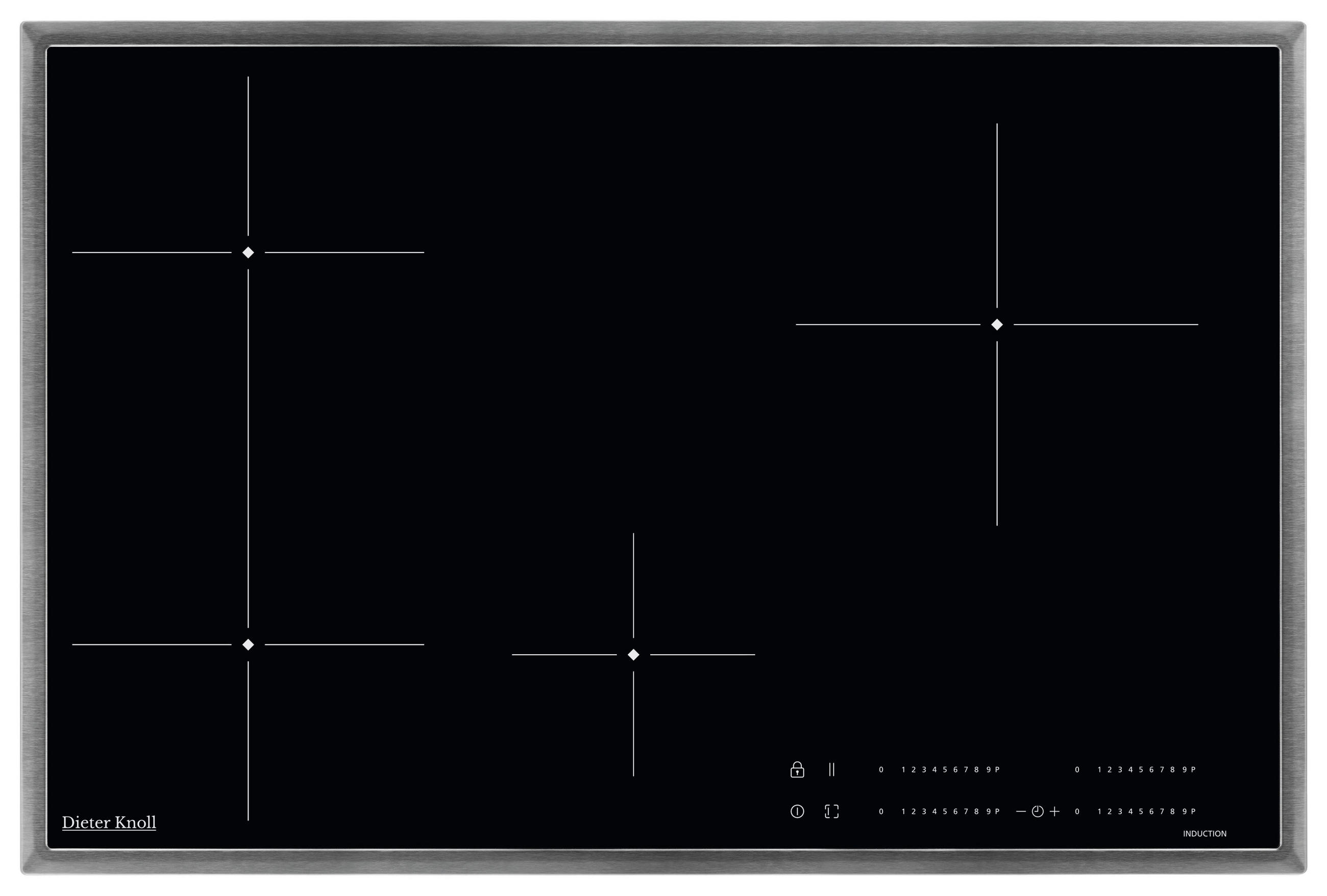 INDUKTIONSHÄLL DKEI8470XB  - stålfärgad/svart, Basics, metall/glas (76,6cm) - Dieter Knoll