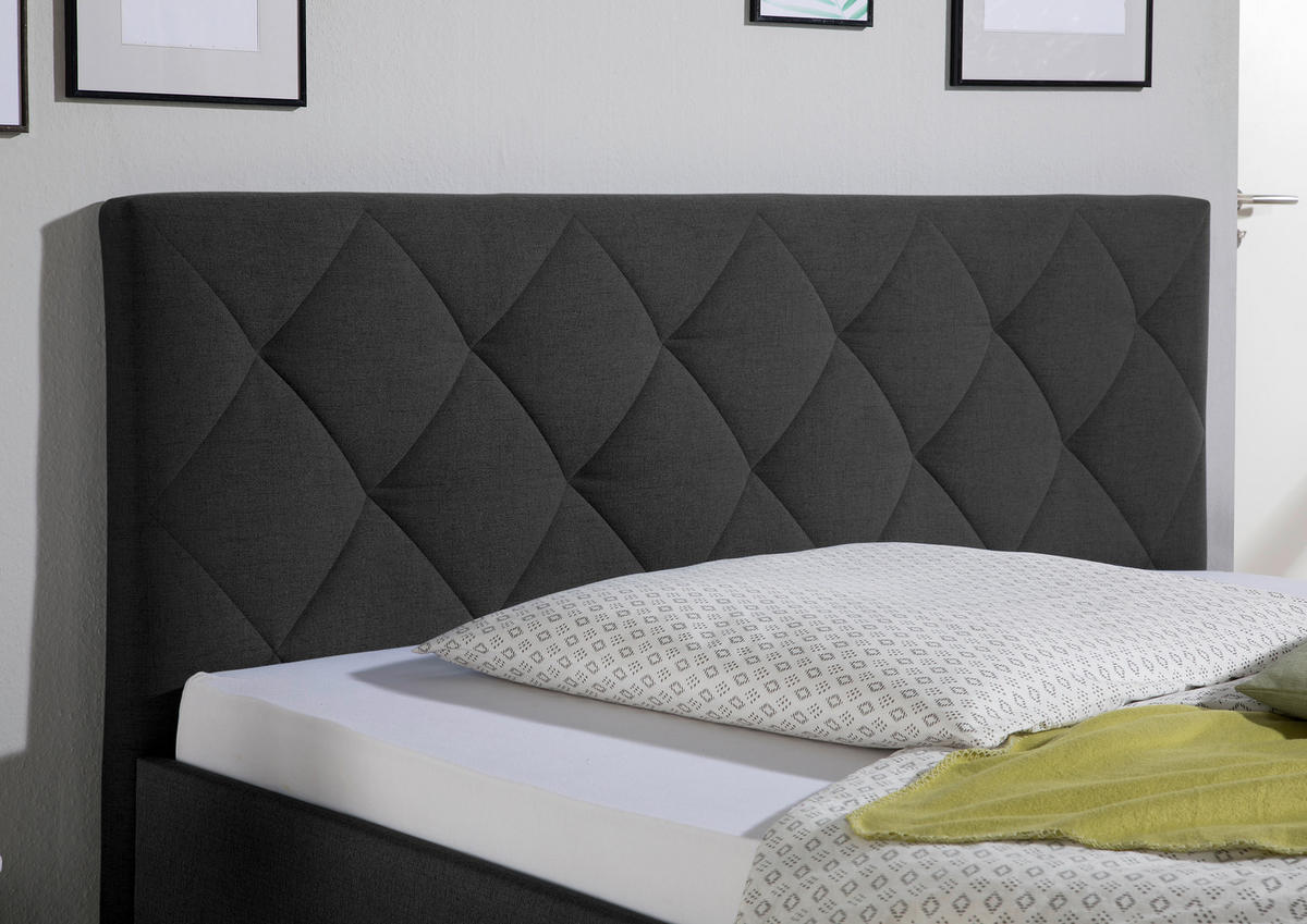 POLSTERBETT 180/200 cm,  in Anthrazit,  - Anthrazit/Schwarz, MODERN, Holz/Textil (180/200cm) - Livetastic