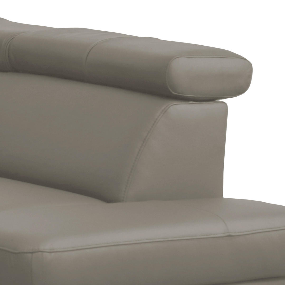 ECKSOFA Schlammfarben Echtleder Lederlook  - Chromfarben/Schlammfarben, Design, Leder/Textil (257/197cm) - Livetastic