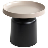 BEISTELLTISCH 50/50/45 cm Schwarz, Hellgrau rund  - Hellgrau/Schwarz, Trend, Metall (50/50/45cm)