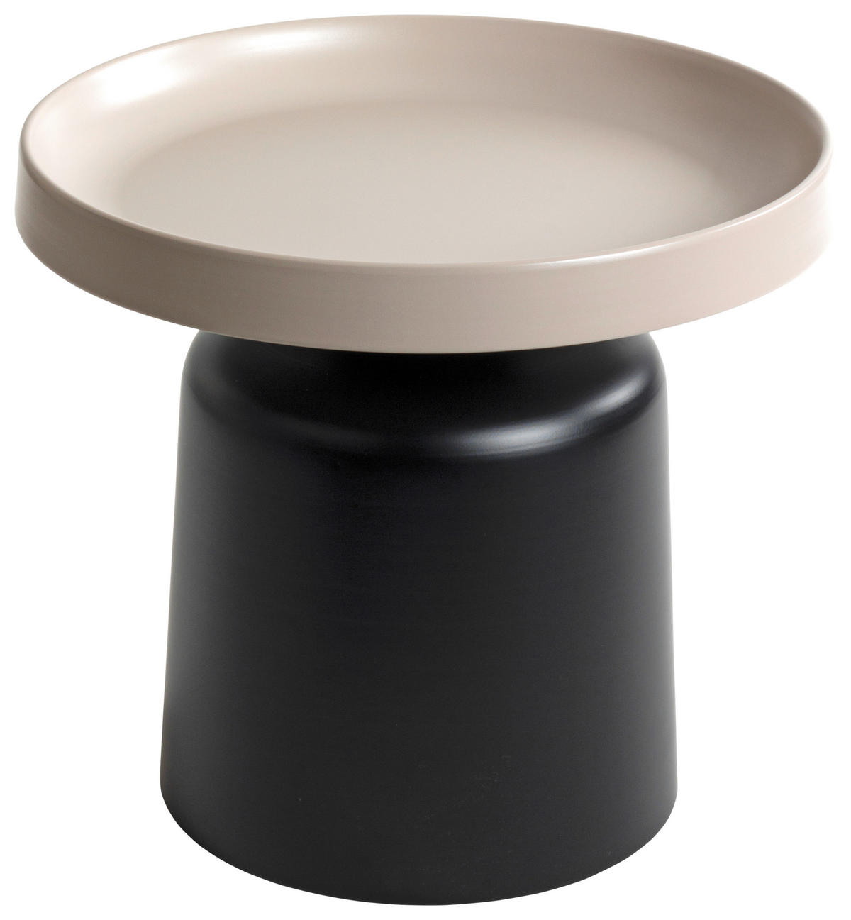 BEISTELLTISCH 50/50/45 cm Schwarz, Hellgrau rund  - Hellgrau/Schwarz, Trend, Metall (50/50/45cm)