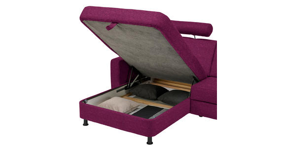 ECKSOFA in Webstoff Lila  165/257 cm  - Lila/Schwarz, Design, Kunststoff/Textil (165/257cm) - Xora