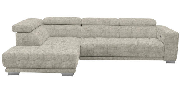 ECKSOFA in Chenille Beige 207/301 cm - Chromfarben/Beige, Design, Textil (207/301cm) - Xora