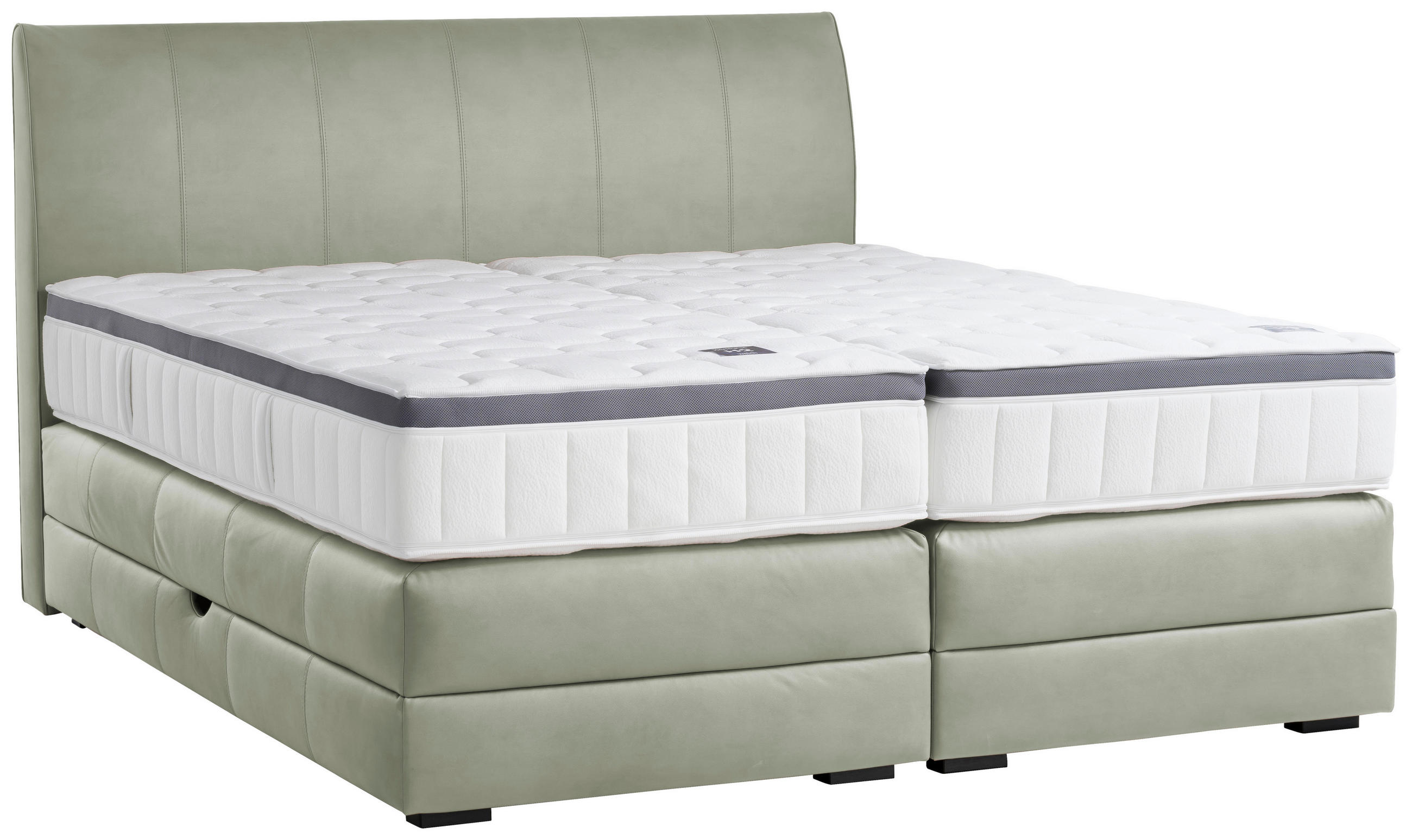 BOXSPRINGBETT 160/200 cm  in Pastellgrün  - Wengefarben/Pastellgrün, KONVENTIONELL, Holz/Textil (160/200cm) - Novel