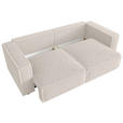 SCHLAFSOFA Cord Creme  inkl. Zierkissen, Bettkasten, Schlaffunktion  - Creme/Schwarz, MODERN, Kunststoff/Textil (250/68/104cm) - Xora