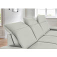 ECKSOFA Rivello in Echtleder Hellgrau  328/193 cm  - Hellgrau/Schwarz, Design, Leder/Metall (328/193cm) - Dieter Knoll