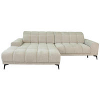 ECKSOFA inkl.Funktionen Naturfarben Chenille  - Schwarz/Naturfarben, MODERN, Textil/Metall (195/300cm) - Xora