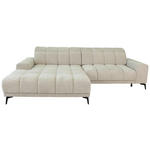 ECKSOFA inkl.Funktionen Naturfarben Chenille  - Schwarz/Naturfarben, MODERN, Textil/Metall (195/300cm) - Xora