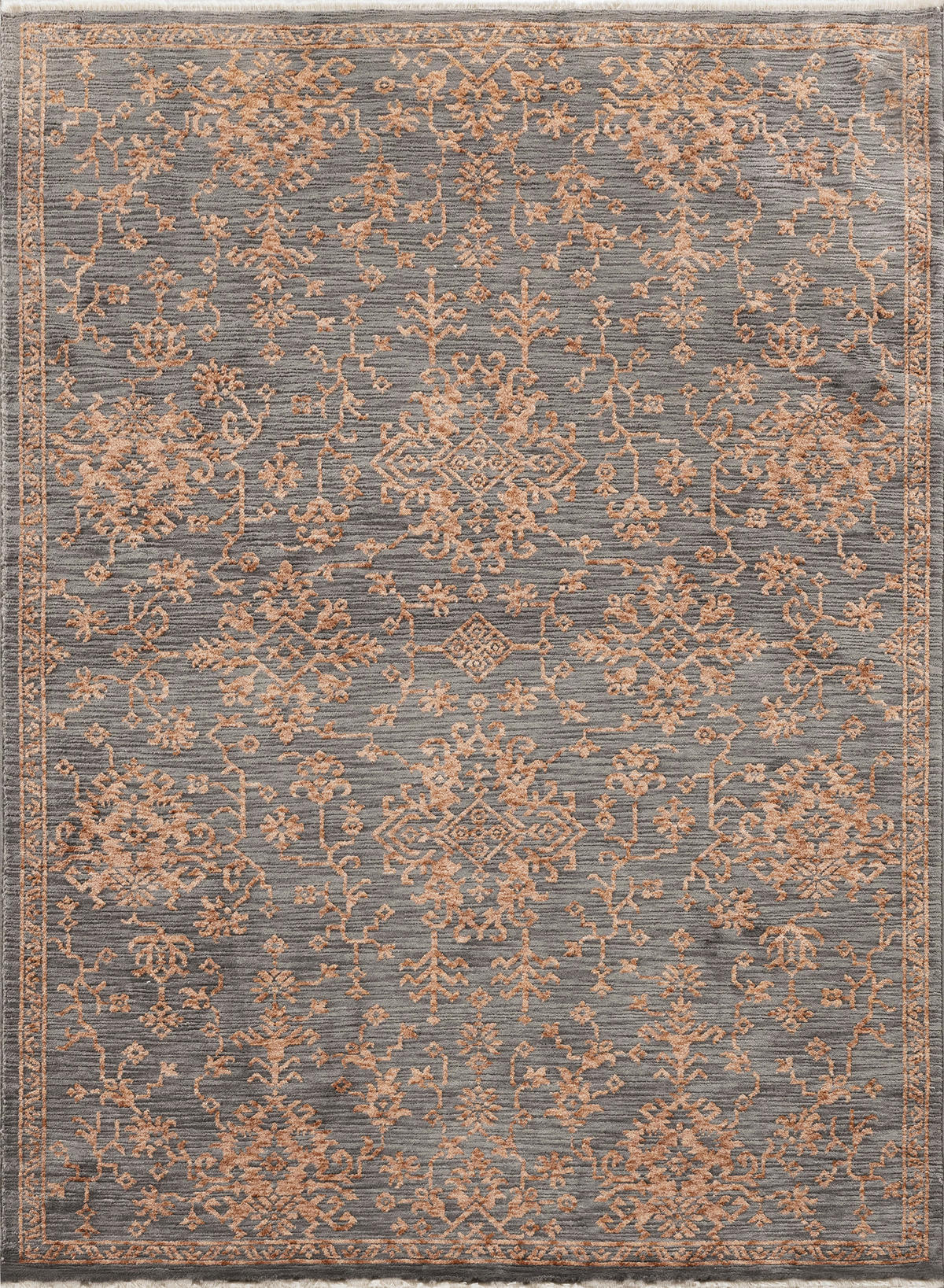 VINTAGE KOBEREC, 160/225 cm antracitová, tmavě šedá, měděné barvy - měděné barvy/tmavě šedá, Lifestyle, textil (160/225cm) - Novel