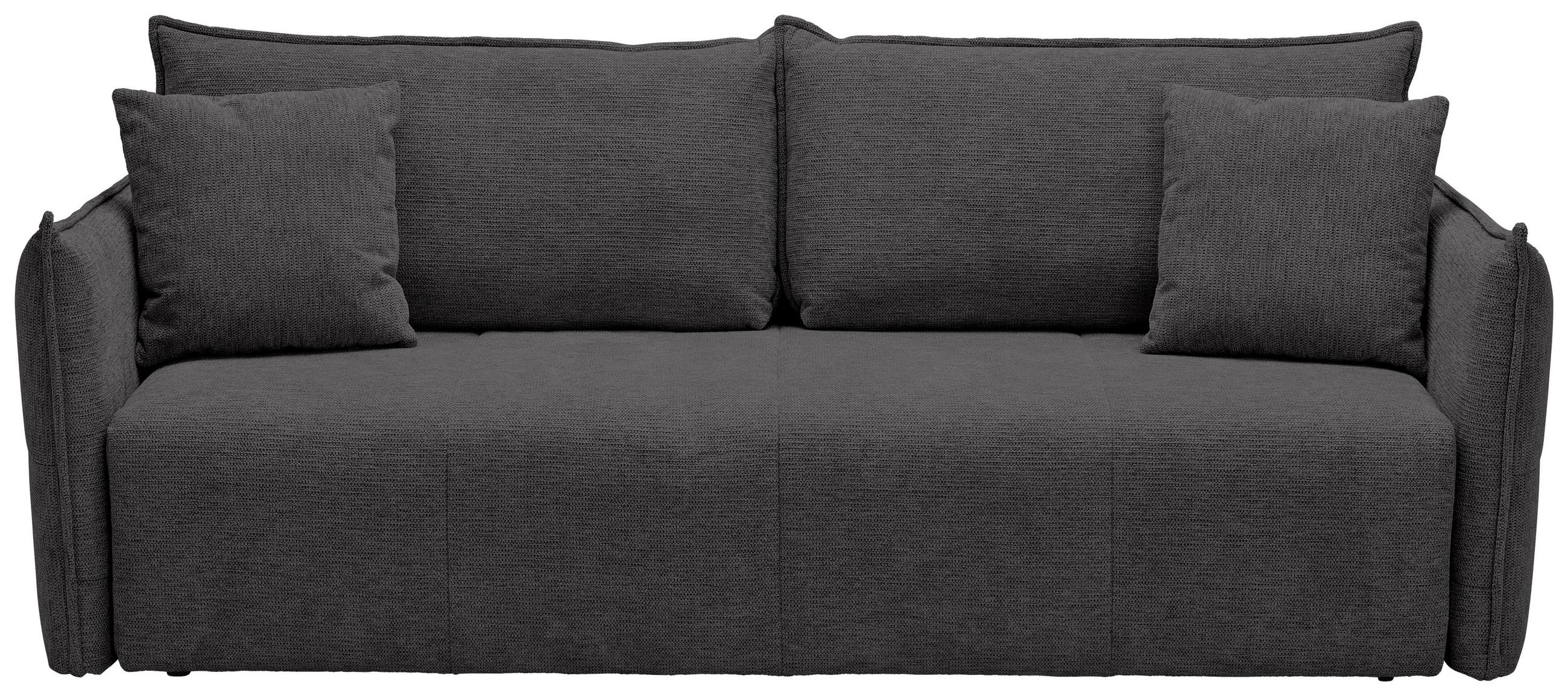 SCHLAFSOFA  mit Stoffauswahl, Liegefunktion, Rücken echt Webstoff Schwarz  - Schwarz, KONVENTIONELL, Kunststoff/Textil (224/90/107cm) - Carryhome