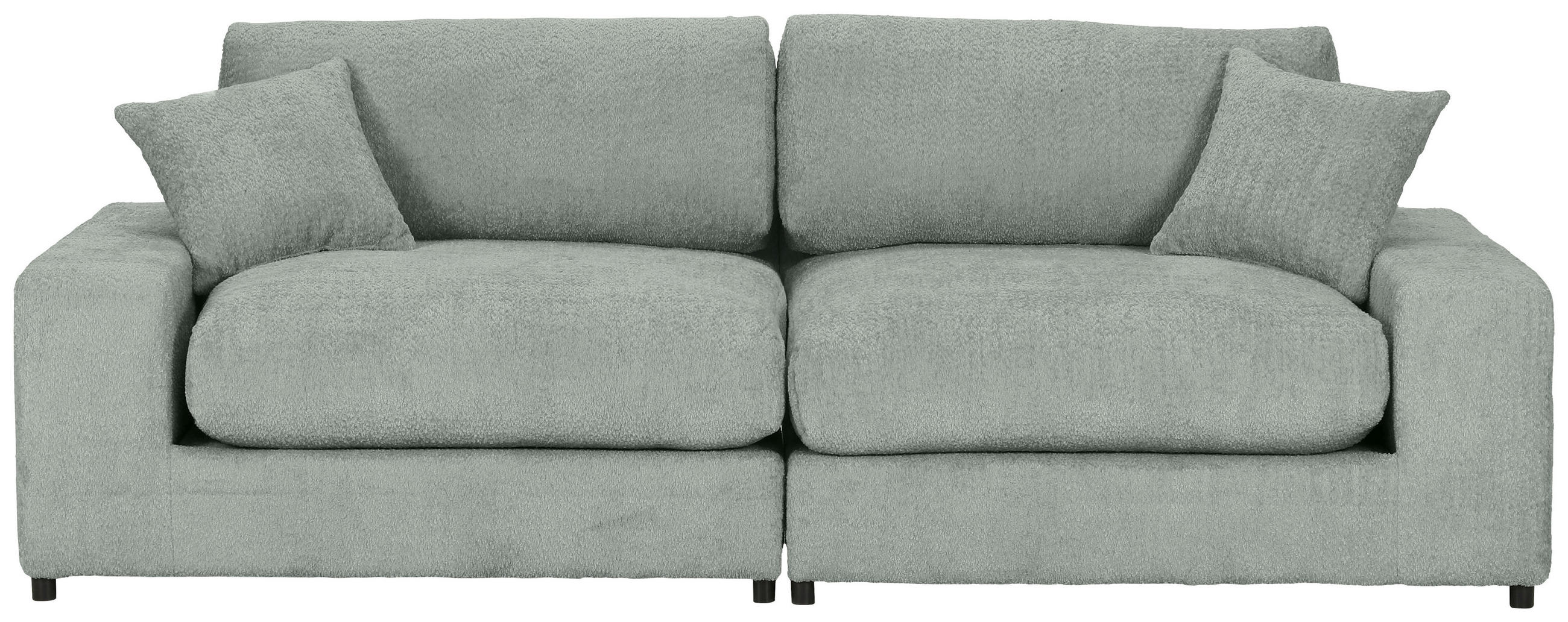 BIGSOFA Struktur, Bouclé Eukalyptusholzfarben  - Greige/Eukalyptusholzfarben, Modern, Kunststoff/Textil (240/76/125cm) - Landscape