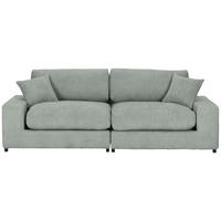 BIGSOFA Struktur, Bouclé Eukalyptusholzfarben  - Greige/Eukalyptusholzfarben, Modern, Kunststoff/Textil (240/76/125cm) - Landscape