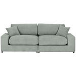 BIGSOFA Struktur, Bouclé Eukalyptusholzfarben  - Greige/Eukalyptusholzfarben, MODERN, Kunststoff/Textil (240/76/125cm) - Landscape