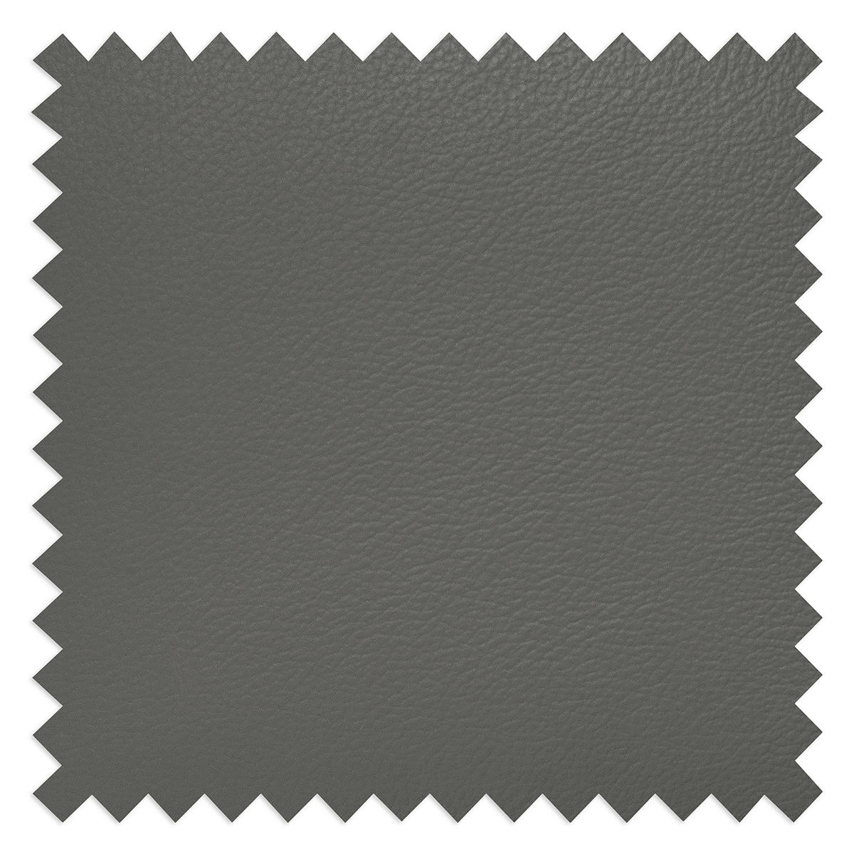 ECKSOFA Lederlook Echtleder Anthrazit  - Chromfarben/Anthrazit, Design, Leder/Textil (252/179cm) - Livetastic
