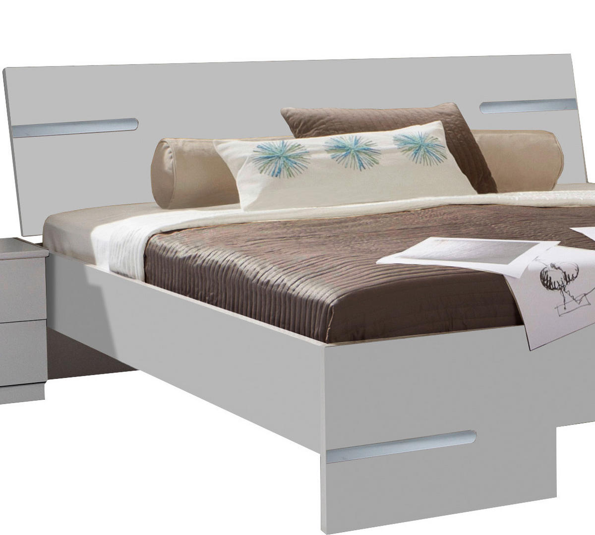 SCHLAFZIMMER Weiß  - Weiß, Design, Glas/Holz (180/200cm) - MID.YOU