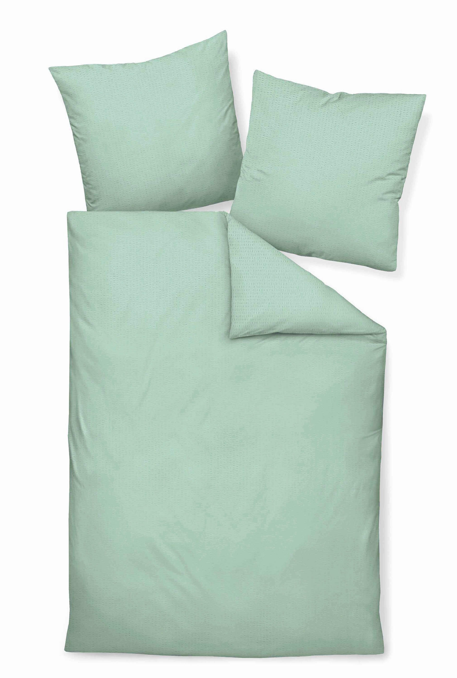 BETTWÄSCHE Seersucker 135/200 cm  - Hellgrün, Basics, Textil (135/200cm) - Janine