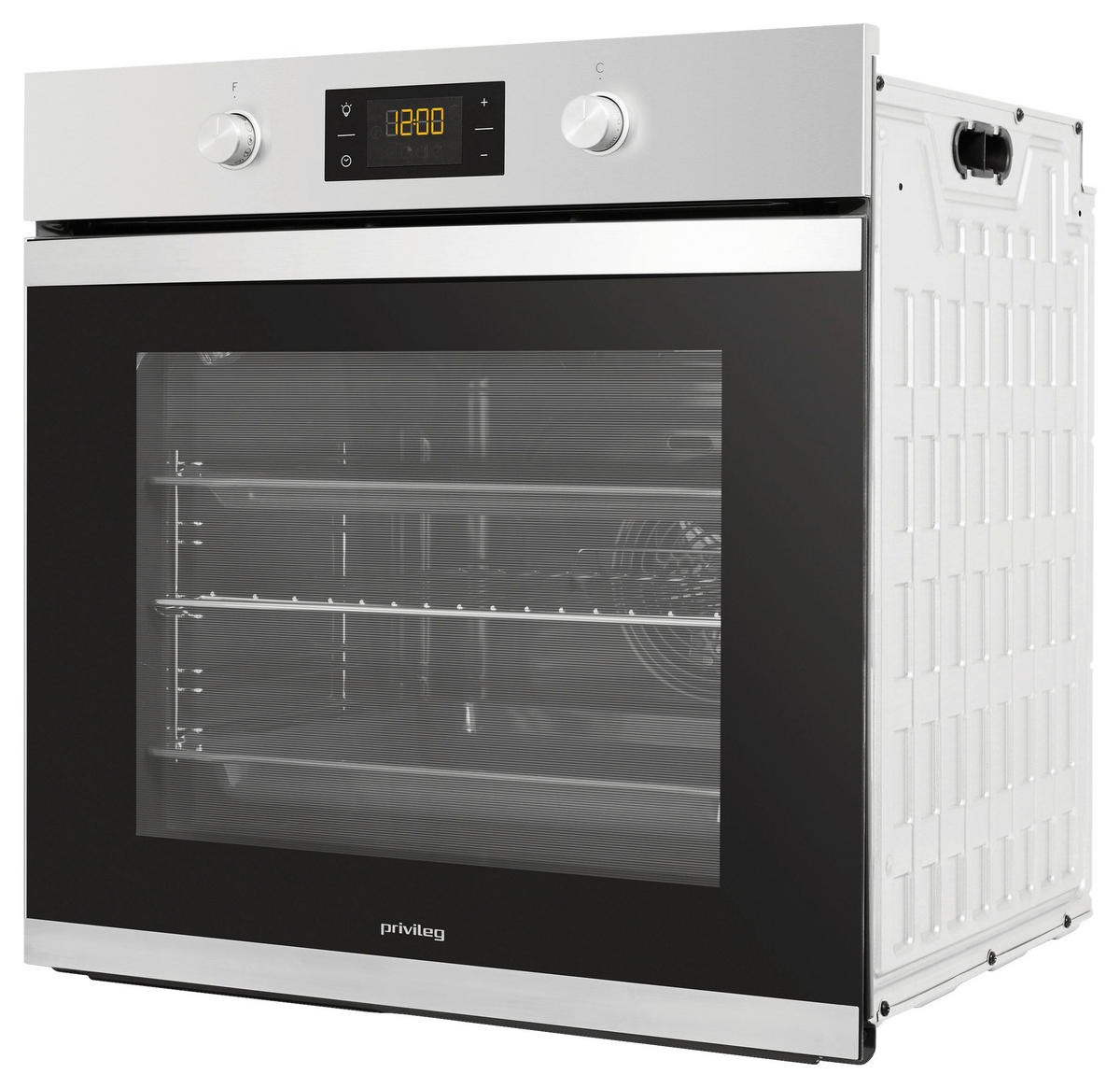EINBAUBACKOFEN PBWK3OP8VIN  - Silberfarben/Schwarz, Basics, Glas/Metall (59,5/59,5/54.9cm) - Privileg