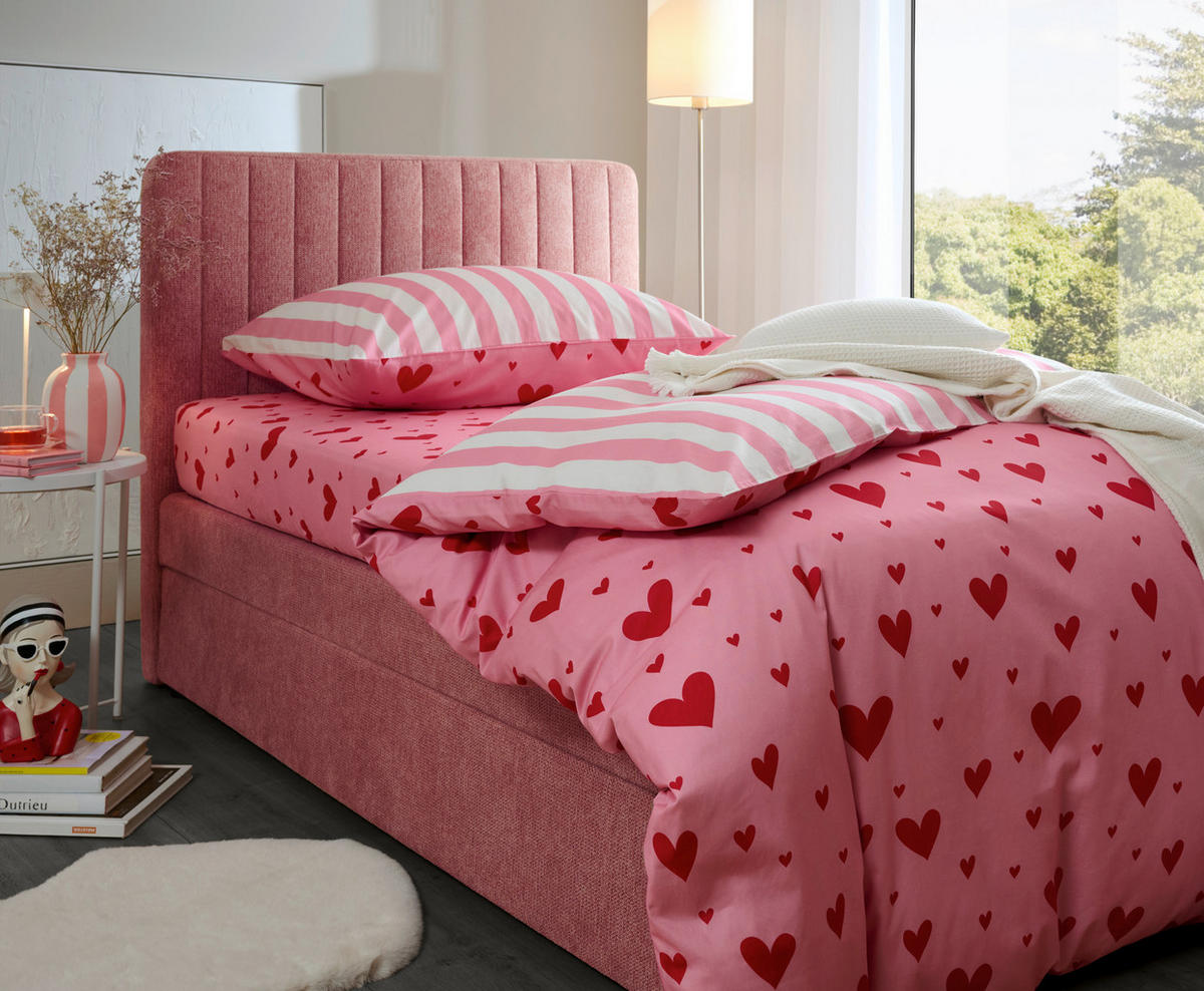 WENDEBETTWÄSCHE 3-teilig Renforcé 140/200 cm  - Rosa, Trend, Textil (140/200cm) - Esposa