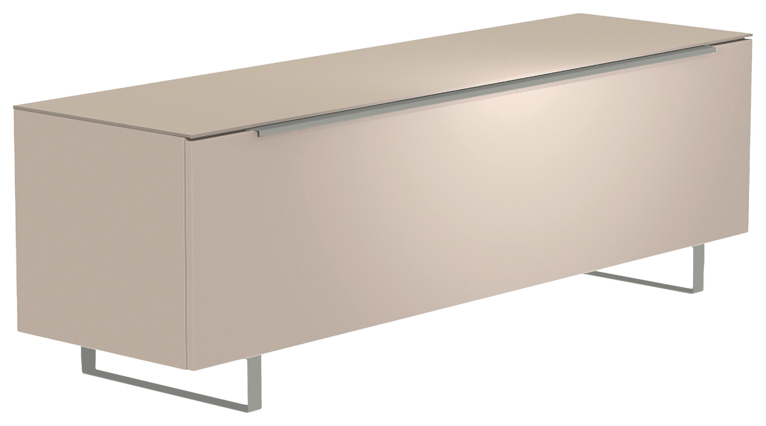 LOWBOARD in 160/51/45 cm - Sandfarben/Alufarben, Design, Glas/Holzwerkstoff (160/51/45cm) - Moderano