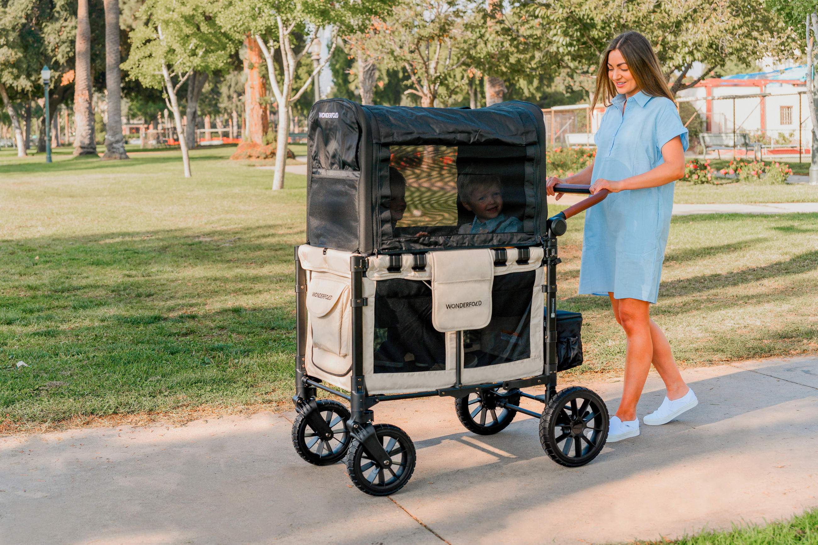 Thumbnail - Wonderfold Sonnendach W4 Elite Luxe Flex Canopy, Schwarz, Textil, 83.06x53.09x55.88 cm, UV 50+ beschichtet, Baby on Tour...