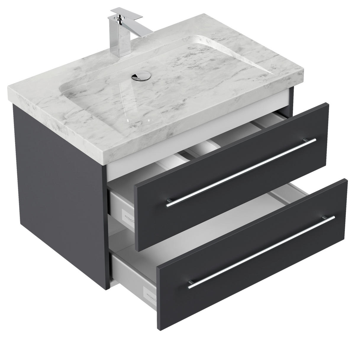 WASCHTISCHKOMBI 75 cm  - Graphitfarben, Basics, Holzwerkstoff/Stein (75cm) - MID.YOU