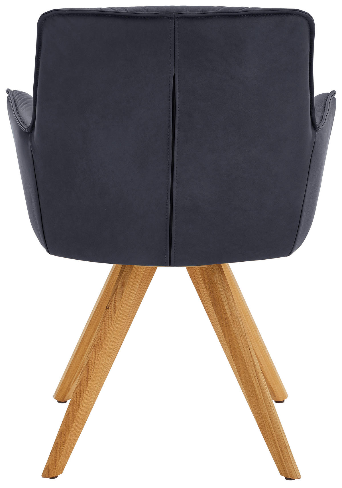 ARMLEHNSTUHL drehbar  in Echtleder pigmentiert  - Eichefarben/Dunkelblau, Design, Leder/Holz (59/89/63cm) - Dieter Knoll