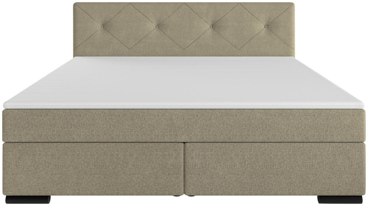 BOXSPRINGBETT 180/200 cm  in Beige  - Beige/Schwarz, MODERN, Karton/Holz (180/200cm) - MID.YOU