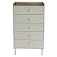 HIGHBOARD SNOW  in 70/121,6/40 cm  - Eichefarben/Goldfarben, Design, Holzwerkstoff/Metall (70/121,6/40cm) - Xora