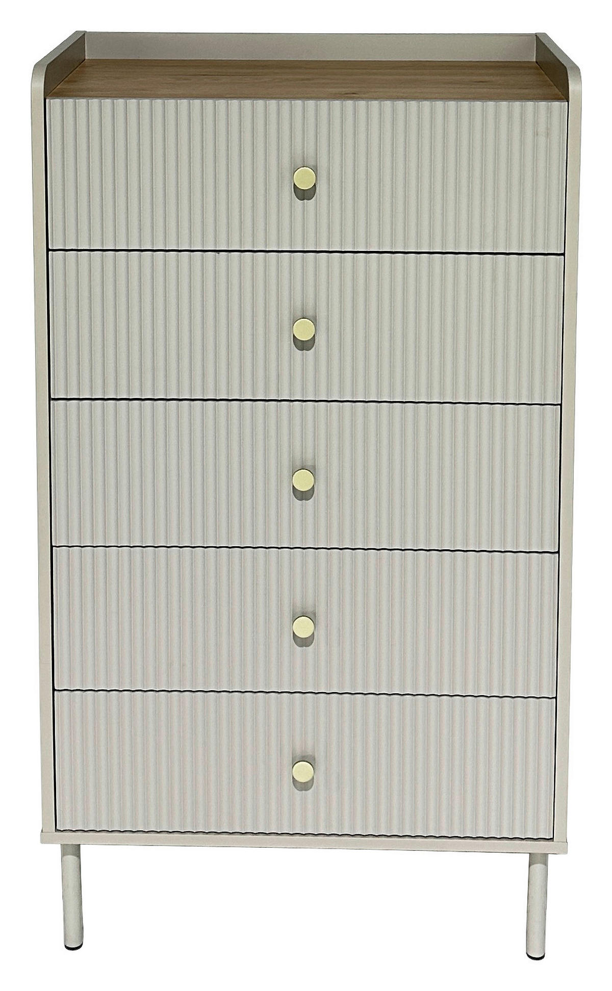 HIGHBOARD SNOW  in 70/121,6/40 cm  - Eichefarben/Goldfarben, Design, Holzwerkstoff/Metall (70/121,6/40cm) - Xora