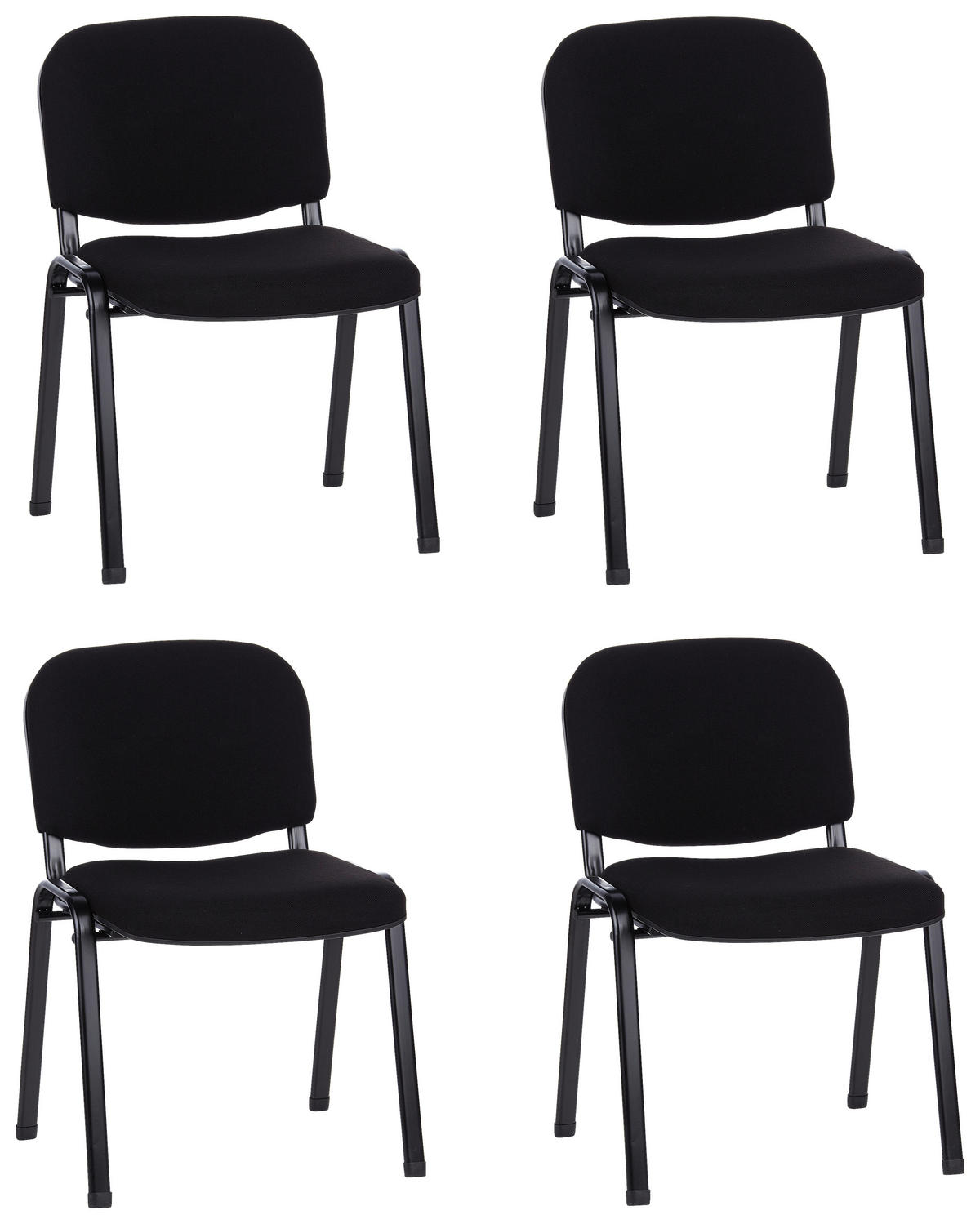 SADA KONFERENČNÍCH ŽIDLÍ 4 ks - černá, Basics, kov/textil (58/84/48cm) - MID.YOU