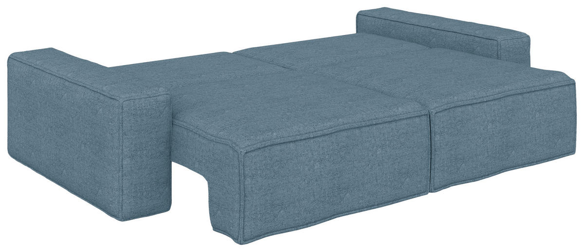 SCHLAFSOFA  mit Liegefunktion, Schlafen auf Sitzhöhe, Rücken echt Webstoff Petrol  - Petrol/Schwarz, KONVENTIONELL, Kunststoff/Textil (256/83/115cm) - Carryhome