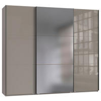 SCHWEBETÜRENSCHRANK 250/216/65 cm 3-türig Sahara  - Schwarz/Sahara, KONVENTIONELL, Glas/Holzwerkstoff (250/216/65cm) - Stylife