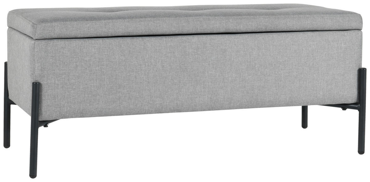 GARDEROBENBANK  in 95/41.5/37 cm  - Hellgrau/Schwarz, Design, Textil/Metall (95/41.5/37cm) - MID.YOU