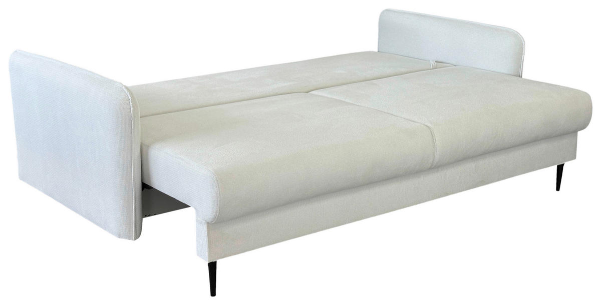 SCHLAFSOFA Webstoff Weiß  - Schwarz/Weiß, Design, Holz/Kunststoff (216/96/102cm) - MID.YOU
