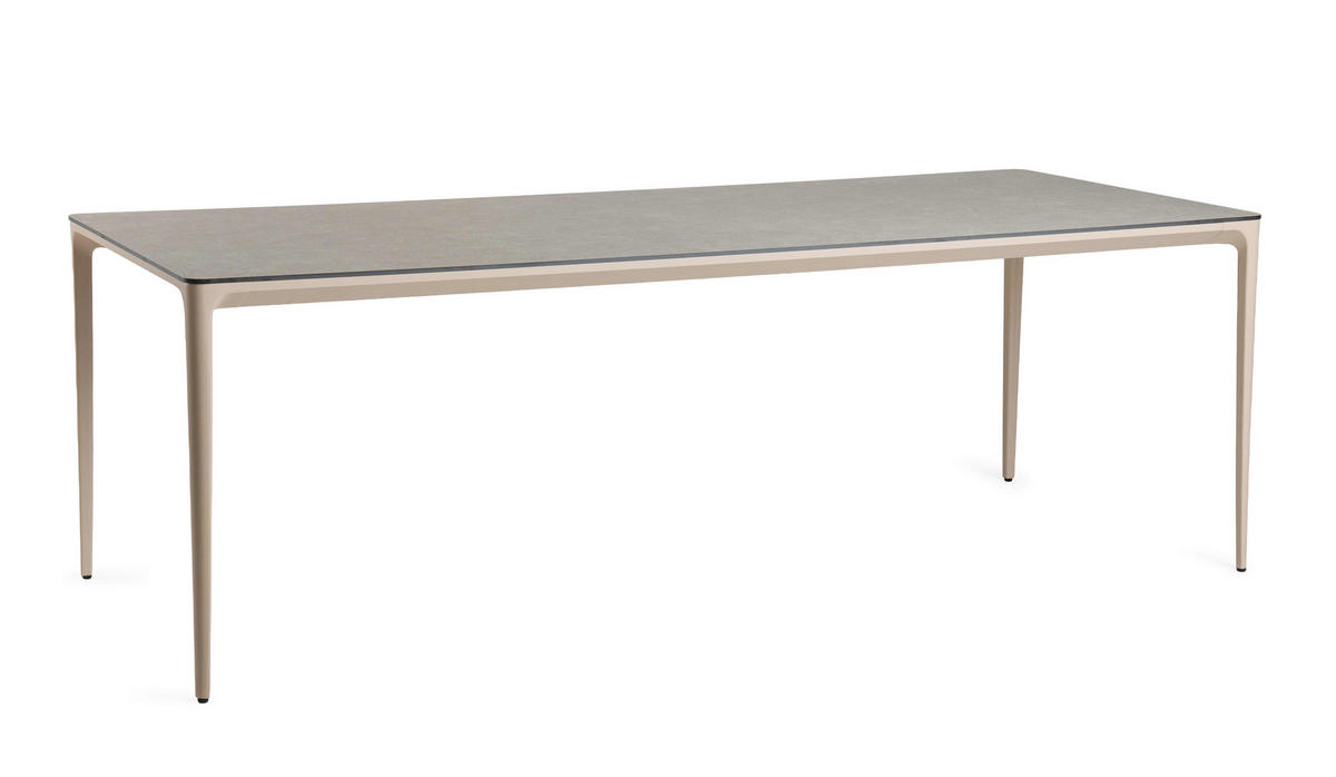 GARTENTISCH 219/92/74 cm Metall, Kunststoff Grau, Champagner rechteckig  - Champagner/Grau, Modern, Kunststoff/Metall (219/92/74cm) - Tierra Outdoor