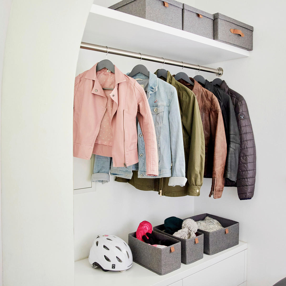 AUFBEWAHRUNGSBOXEN-SET Premium  - Grau, Basics, Karton/Textil - Store It