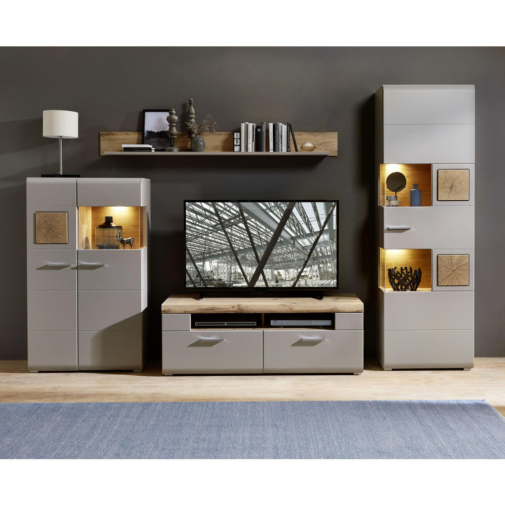 Thumbnail - Livetastic Tv-Element, Eiche, Metall, 2 Schubladen, 140x51x47 cm, Made in EU, Kabeldurchlass, Kleinmöbel
