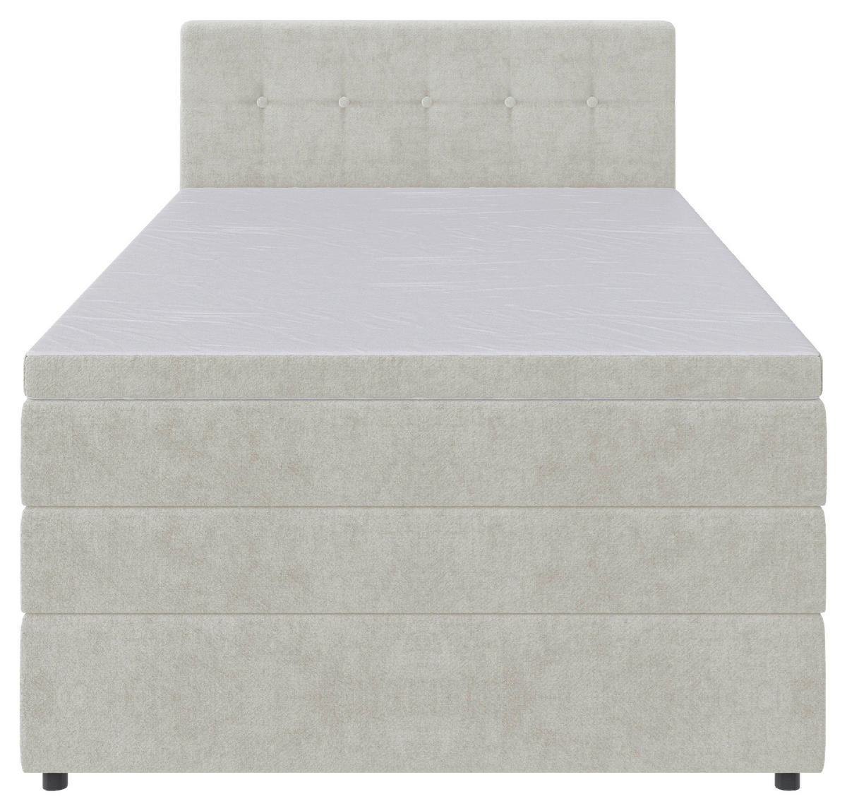 BOXSPRINGBETT 120/200 cm  in Creme  - Creme/Schwarz, KONVENTIONELL, Kunststoff/Textil (120/200cm) - Carryhome