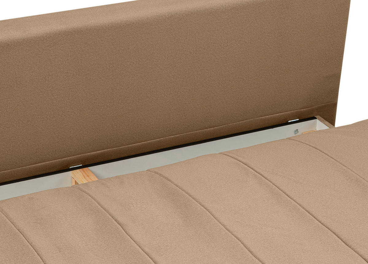 SCHLAFSOFA SENDI  mit Beigebraun  - Beigebraun/Schwarz, Basics, Textil/Metall (210/103/90cm) - MID.YOU